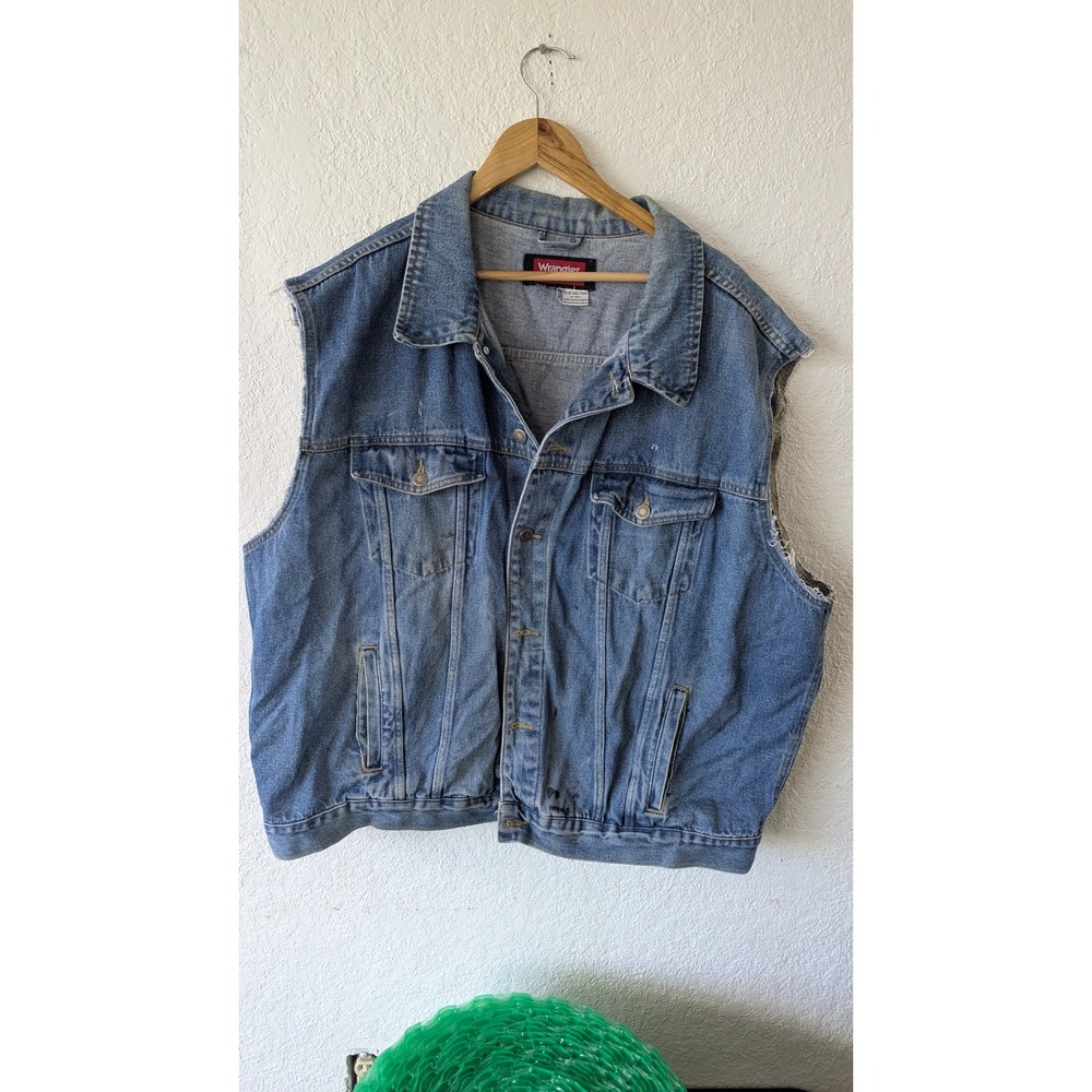 Wrangler Light Blue Denim Vest with Chest Pockets